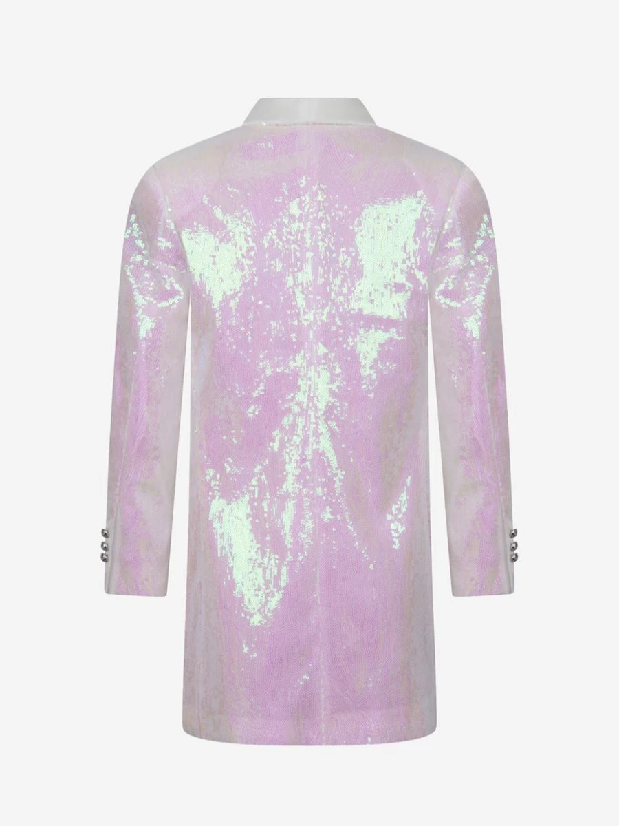 Balmain Girls Sparkling Sequins Blazer Jacket for Kids Luxury Formal Wear