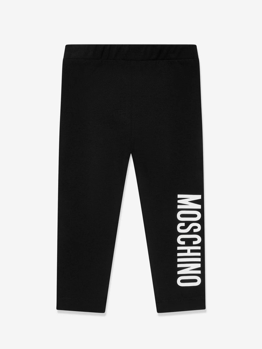 Moschino Kids Black Logo Leggings for Baby Girls