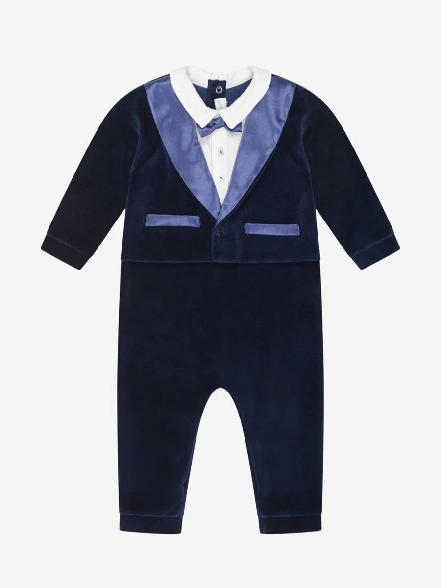 Bimbalo Boys Velour Romper Suit - Soft & Stylish Baby Outfit