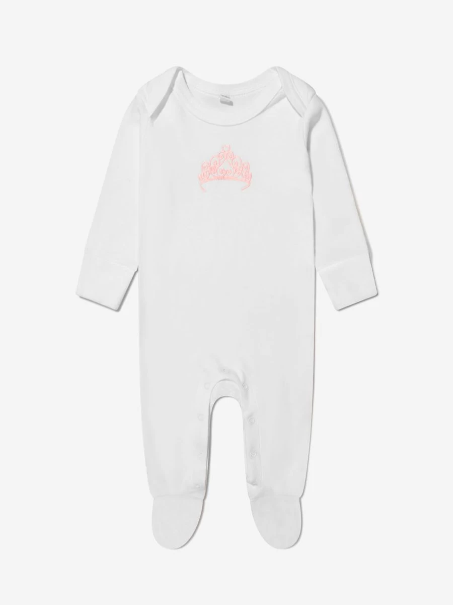 "Organic Cotton Baby Girl Crown Print Babygrow & Muslin Set by Cotton and Company"
