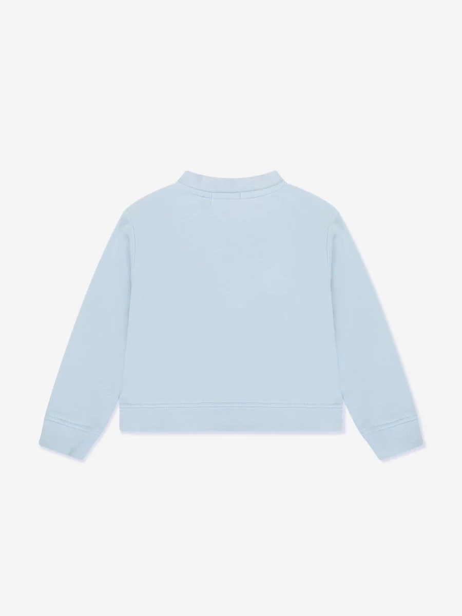 Palm Angels Baby Boys Blue Curved Logo Sweatshirt - Casual Cotton Pullover