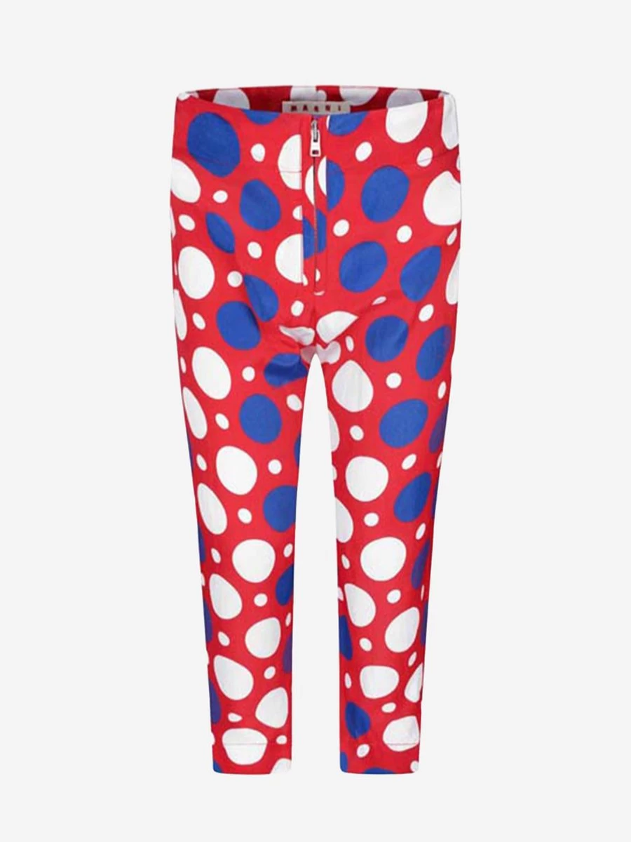 MARNI KIDS Girls' Spotted Print Silk Trousers for Elegant Comfort