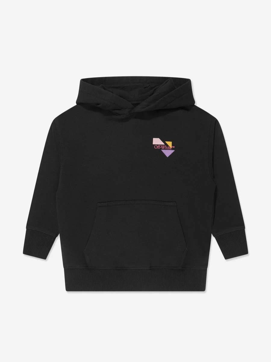 Off-White Teen Girls Black Arrow Geometric Print Hoodie