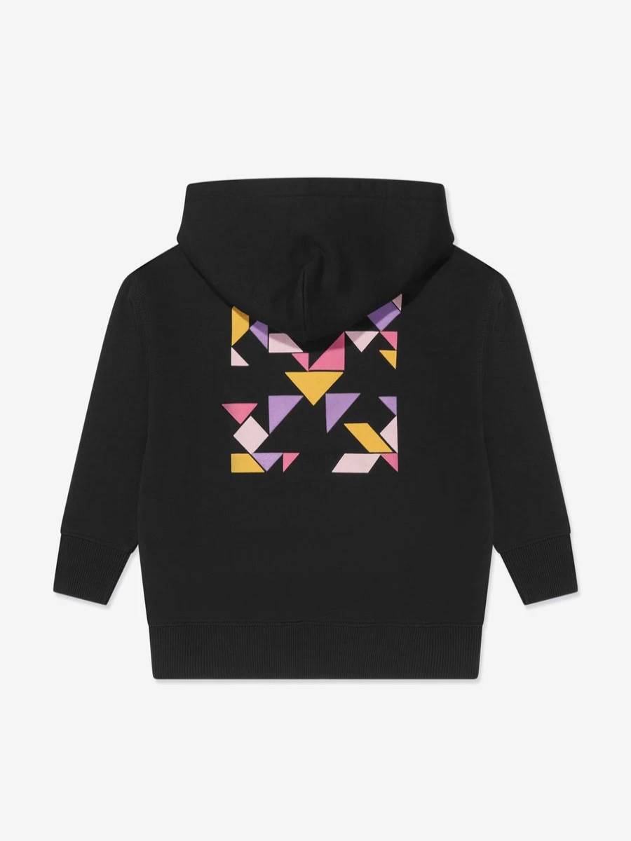 Off-White Teen Girls Black Arrow Geometric Print Hoodie