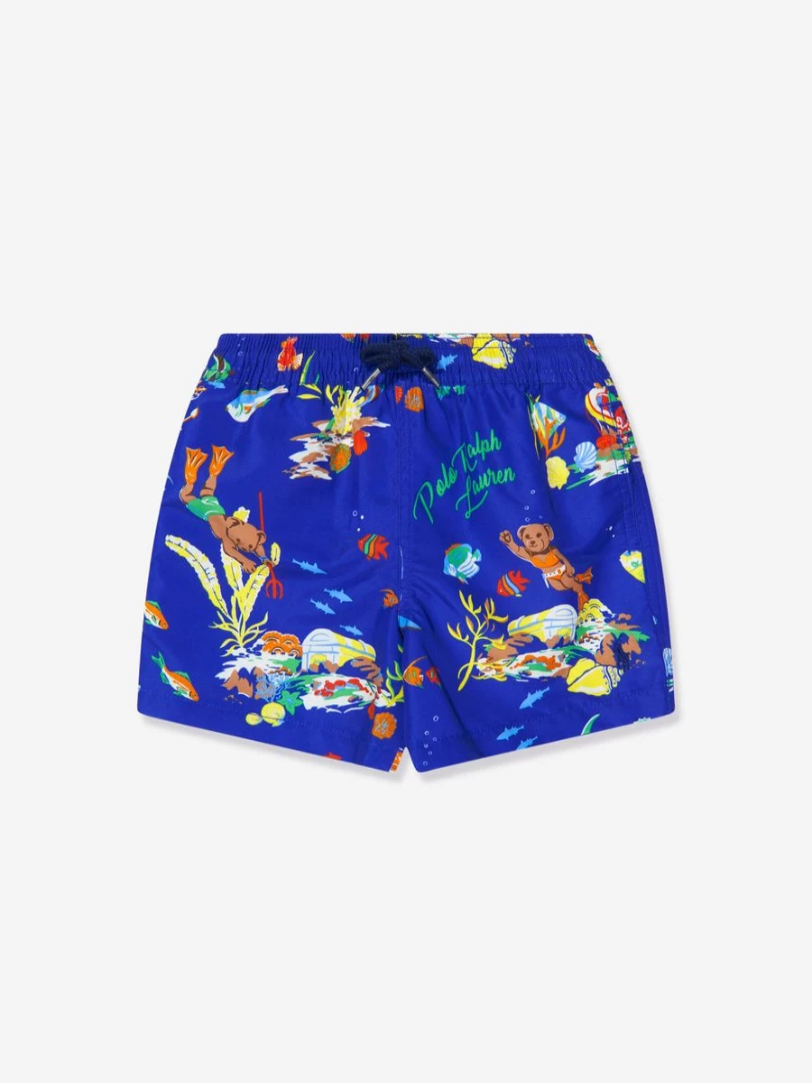 Ralph Lauren Kids Teen Boys' Blue Swim Shorts for Summer Water Activities