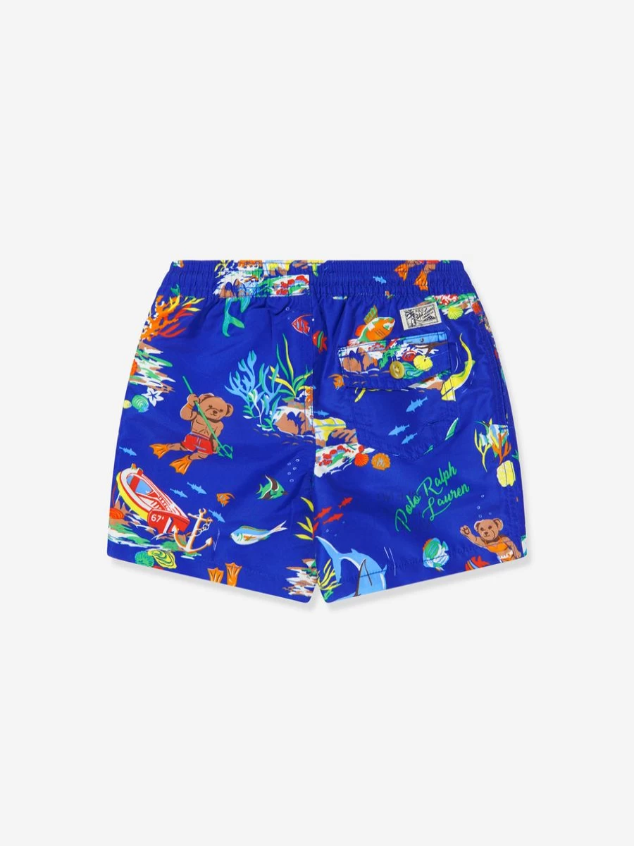 Ralph Lauren Kids Teen Boys' Blue Swim Shorts for Summer Water Activities