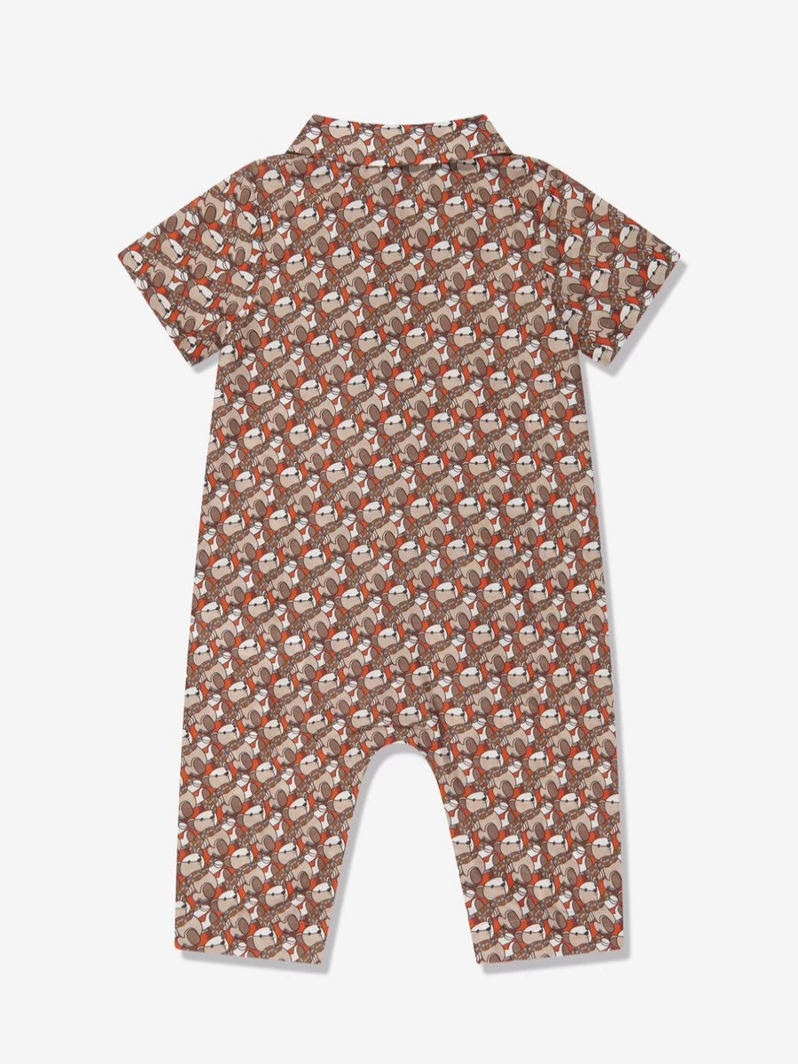 Burberry Kids Baby Andreas Beige Romper - Soft Cotton Infant Jumpsuit