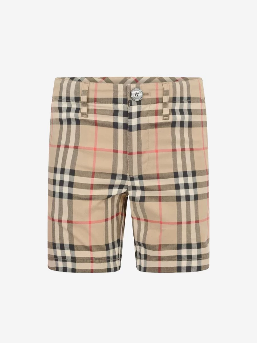 Burberry Boys Beige Vintage Check Cotton Shorts | Classic Kids' Shorts by Burberry Kids | Childsplay Clothing