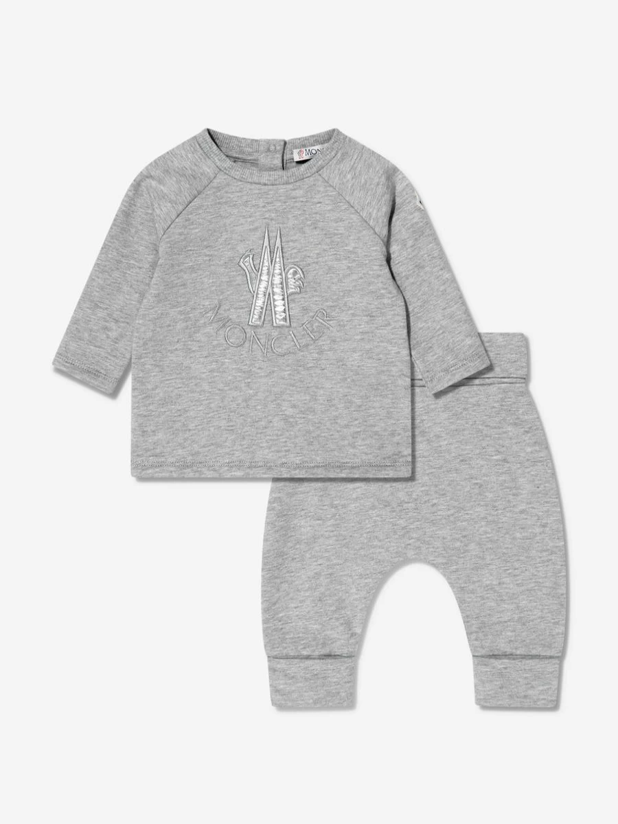 Moncler Enfant Baby Grey T-Shirt and Pants Set for Newborns & Infants