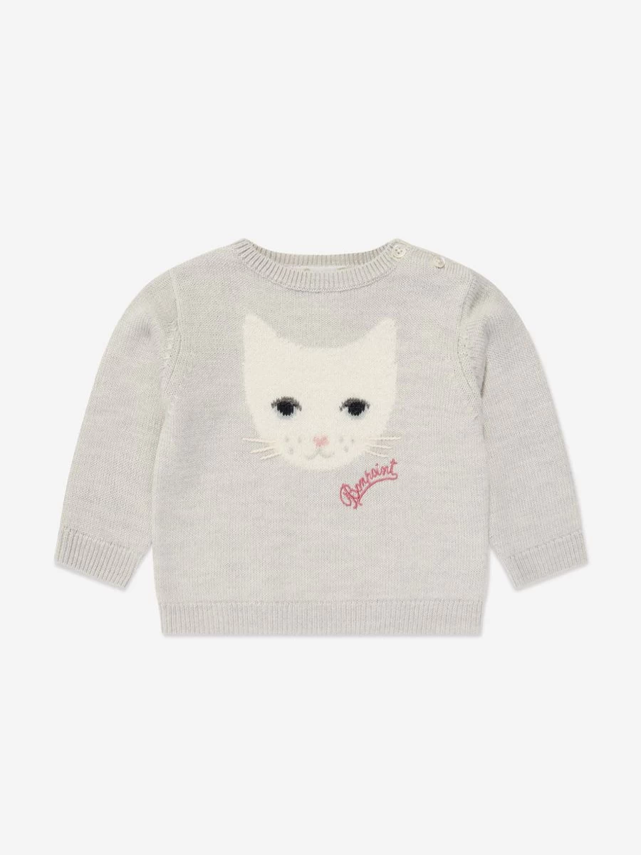 Bonpoint Grey Wool Jumper for Baby Girls – Soft & Stylish Almire Knit