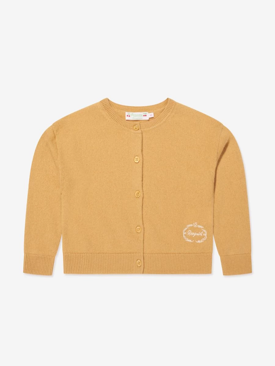 Bonpoint Girls Yellow Cashmere Cardigan – Soft & Luxurious Tabara Knit Sweater