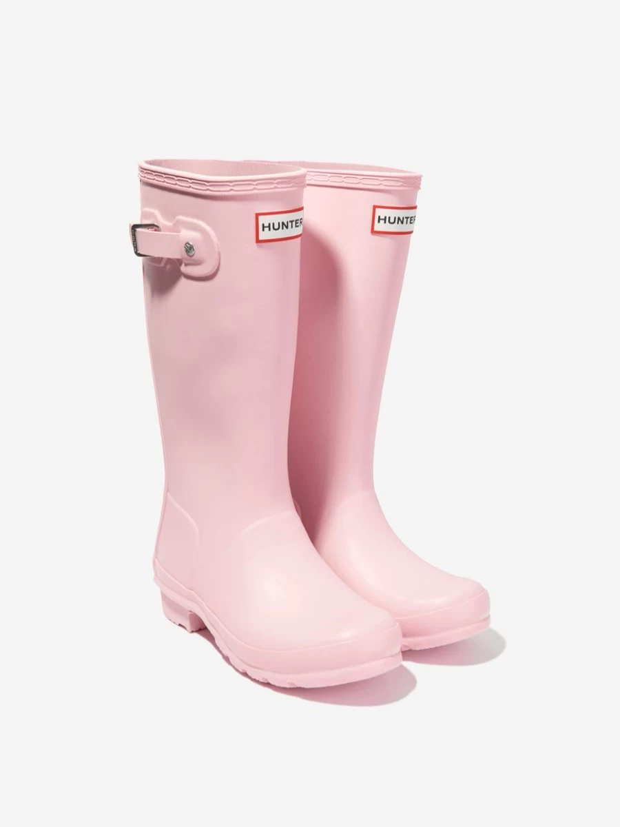 Hunter Original Girls' Pink Wellington Boots | Waterproof Rain Boots for Kids