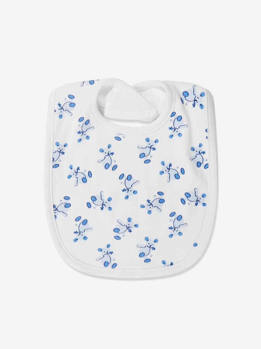 Rachel Riley White Teddy Bear Bib for Baby Boys - Soft & Adorable
