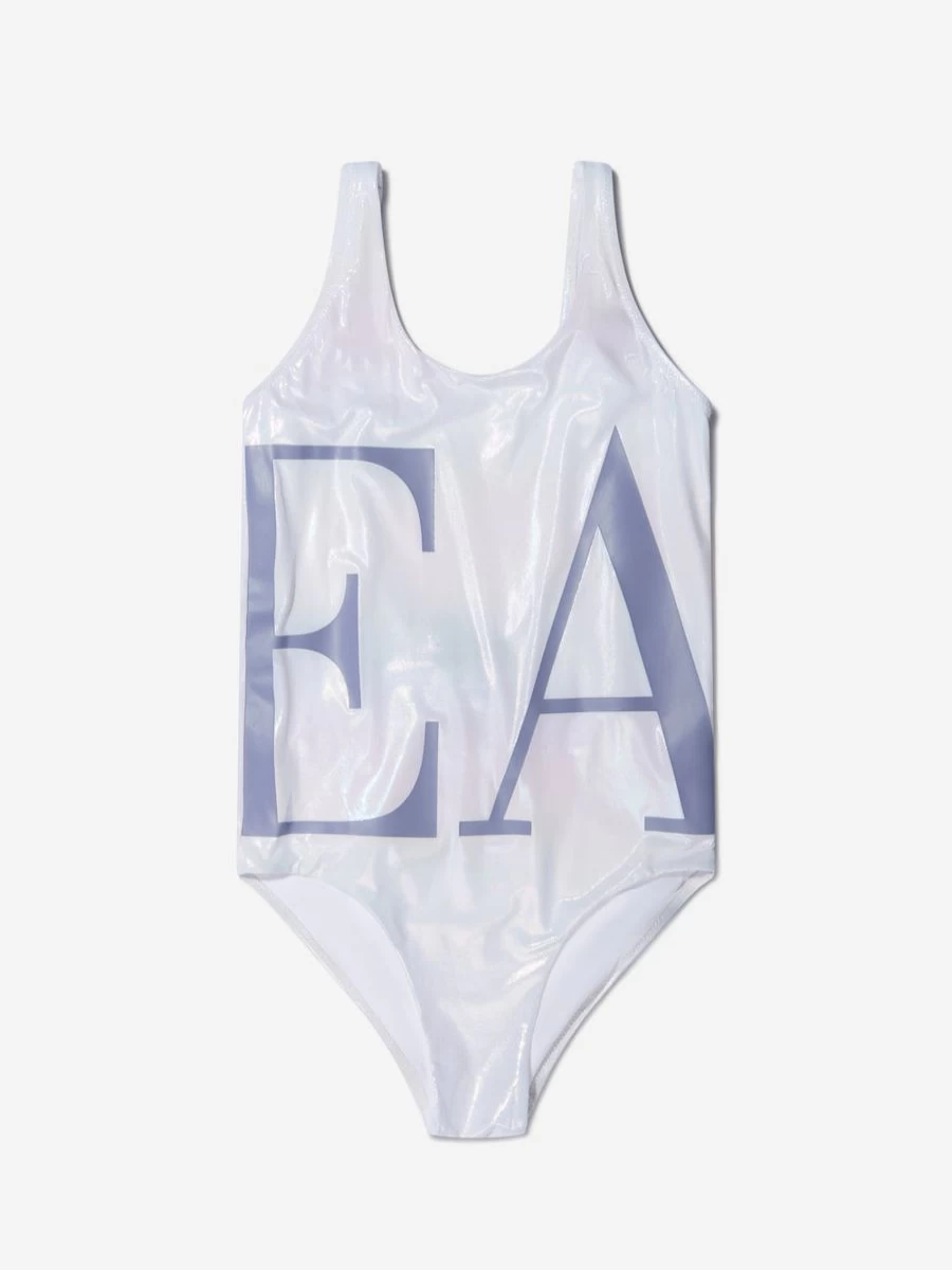 Emporio Armani Teen Girls' Logo Print Swimsuit for Summer Beachwear
