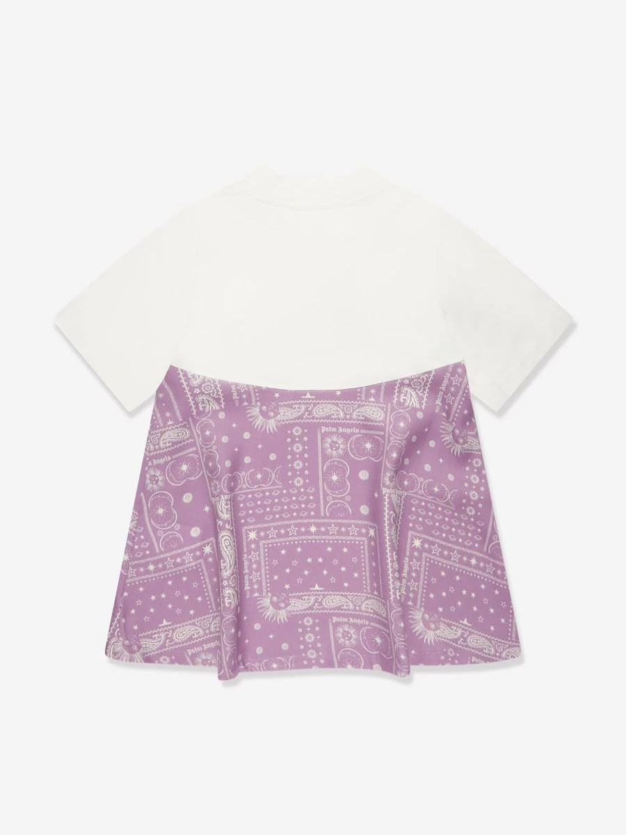Palm Angels Girls Purple Astro Paisley Printed Dress