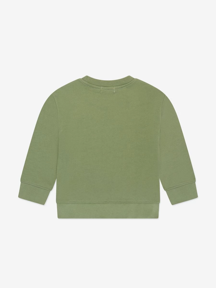 Stella McCartney Kids Boys' Green Logo Embroidered Sweatshirt | Casual Cotton Pullover