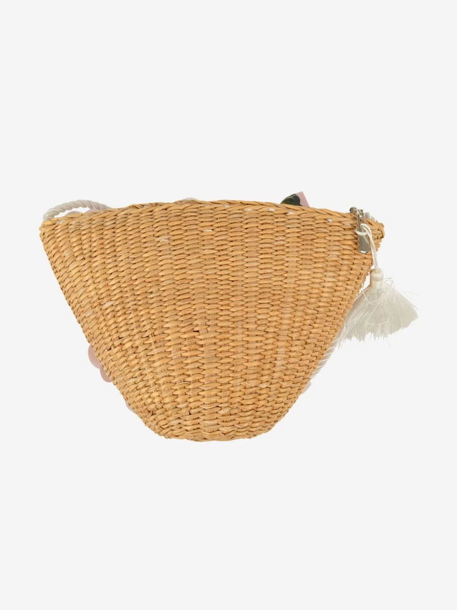 David Charles Girls' Floral Straw Handbag - Summer Beach Tote for Women