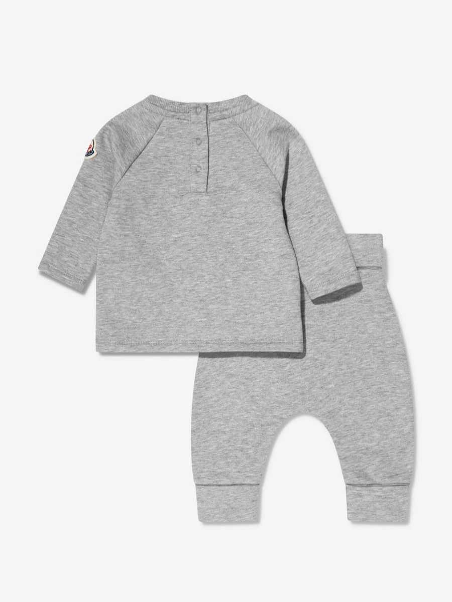 Moncler Enfant Boys Grey Baby T-Shirt and Pants Set - Stylish Outfit for Toddlers