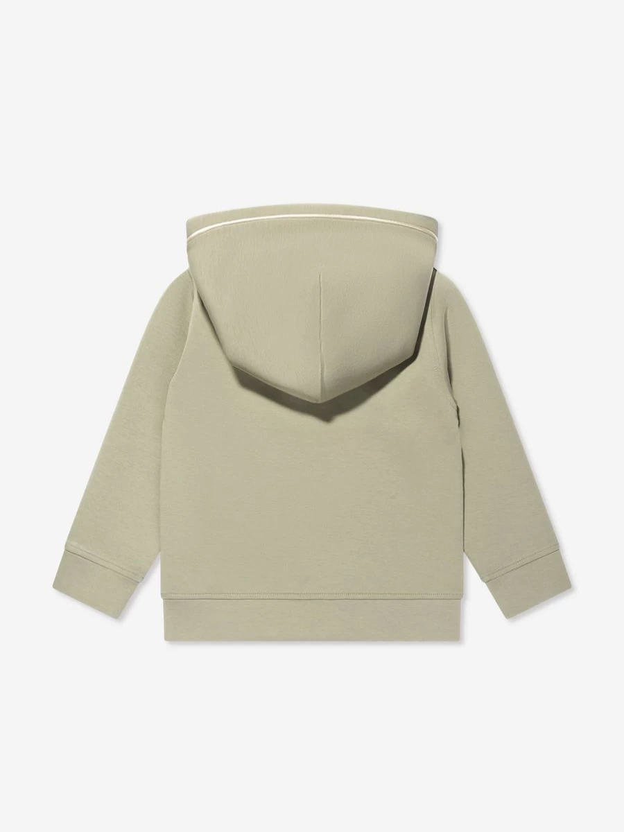 Emporio Armani Boys' Green Logo Hoodie for Kids - Stylish Cotton Pullover