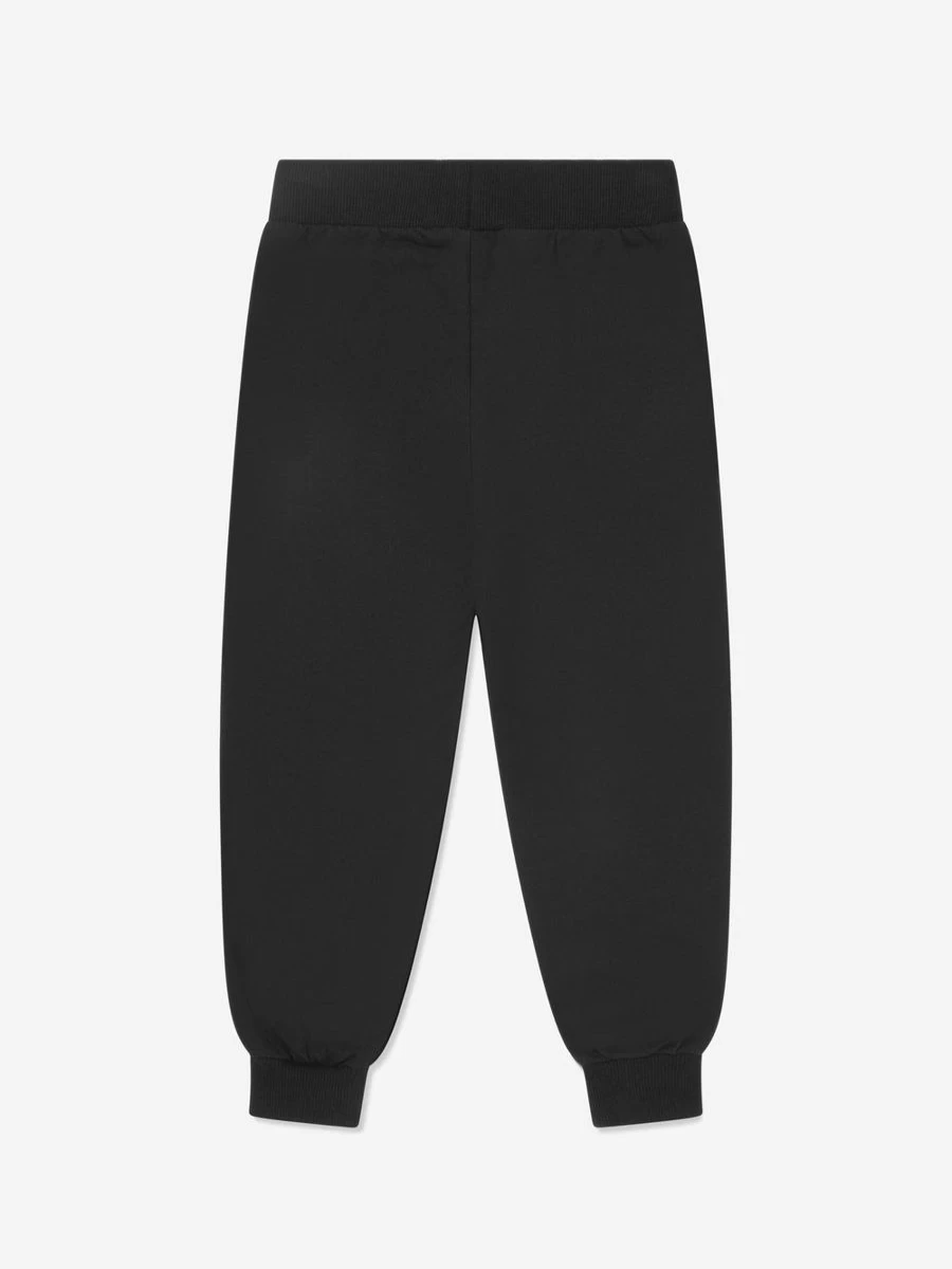 Moschino Kids Boys Black Logo Joggers Pants for Active Play