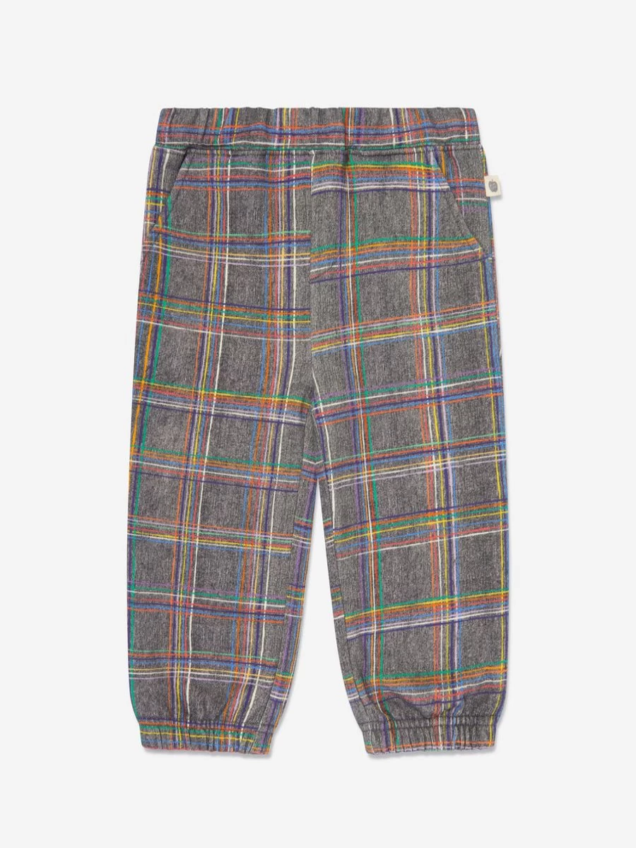 The Bonnie Mob Boys Grey Tartan Joggers - Comfortable Kids Trousers