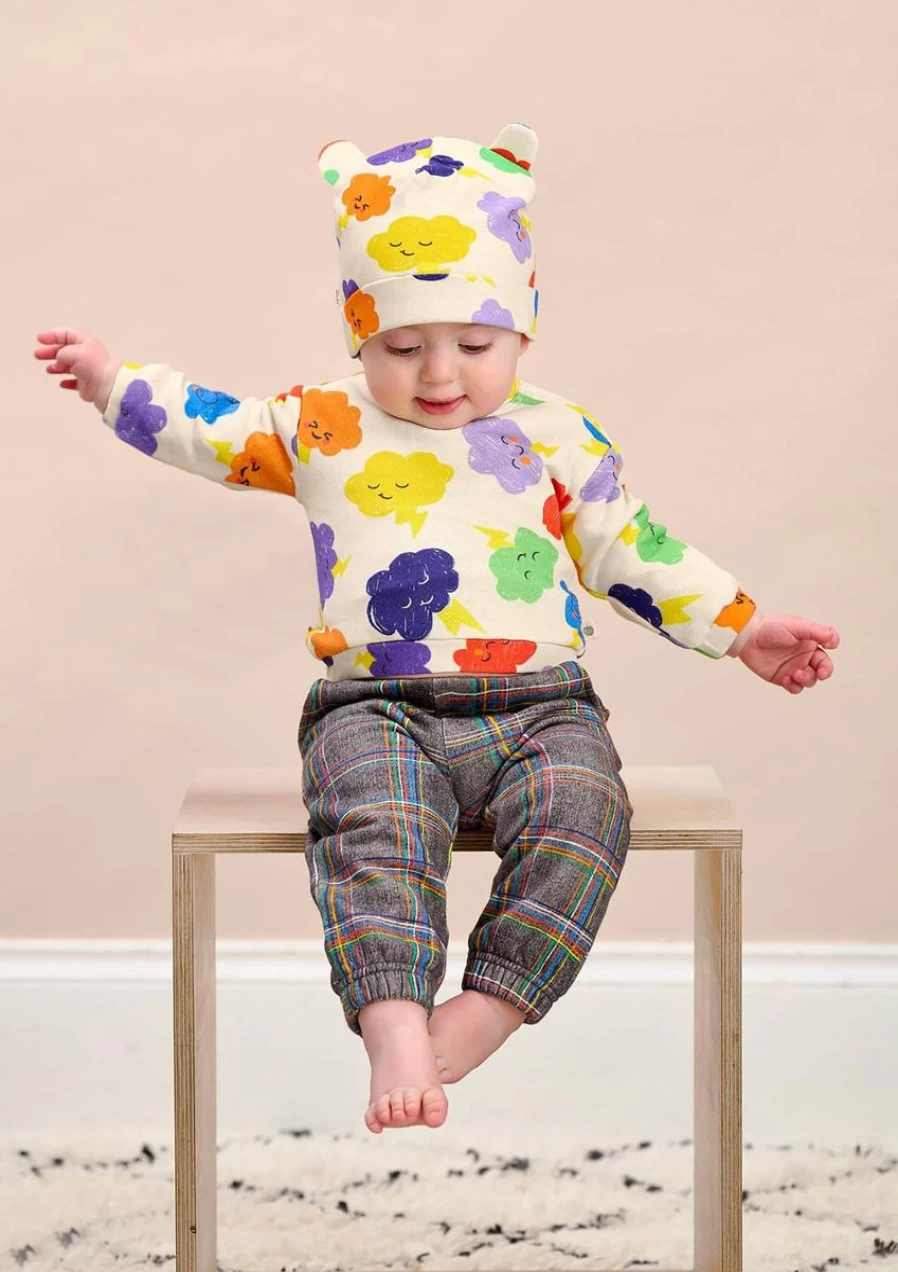 The Bonnie Mob Boys Grey Tartan Joggers - Comfortable Kids Trousers