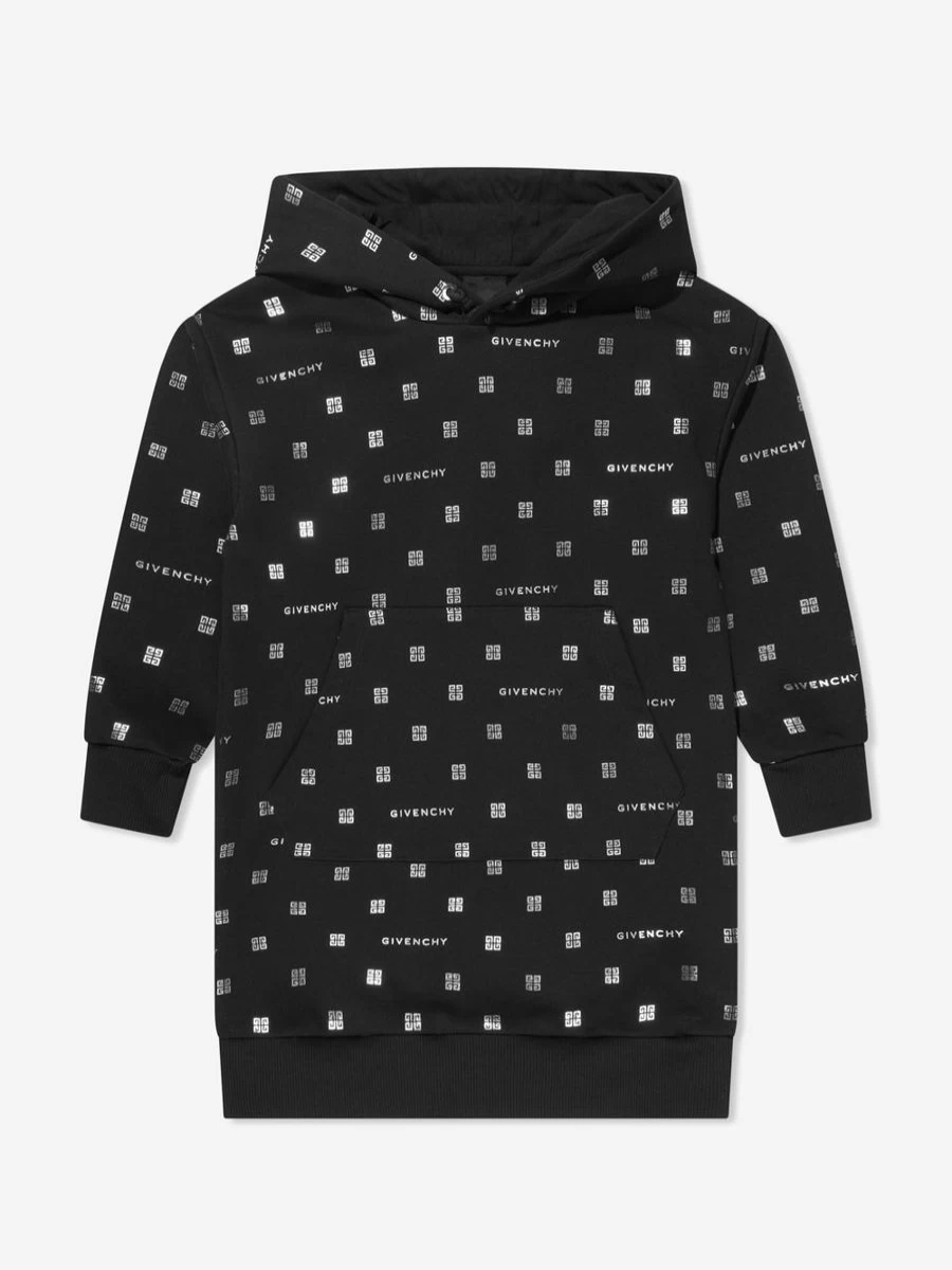 Givenchy Teen Girls Black 4G Logo Hooded Dress