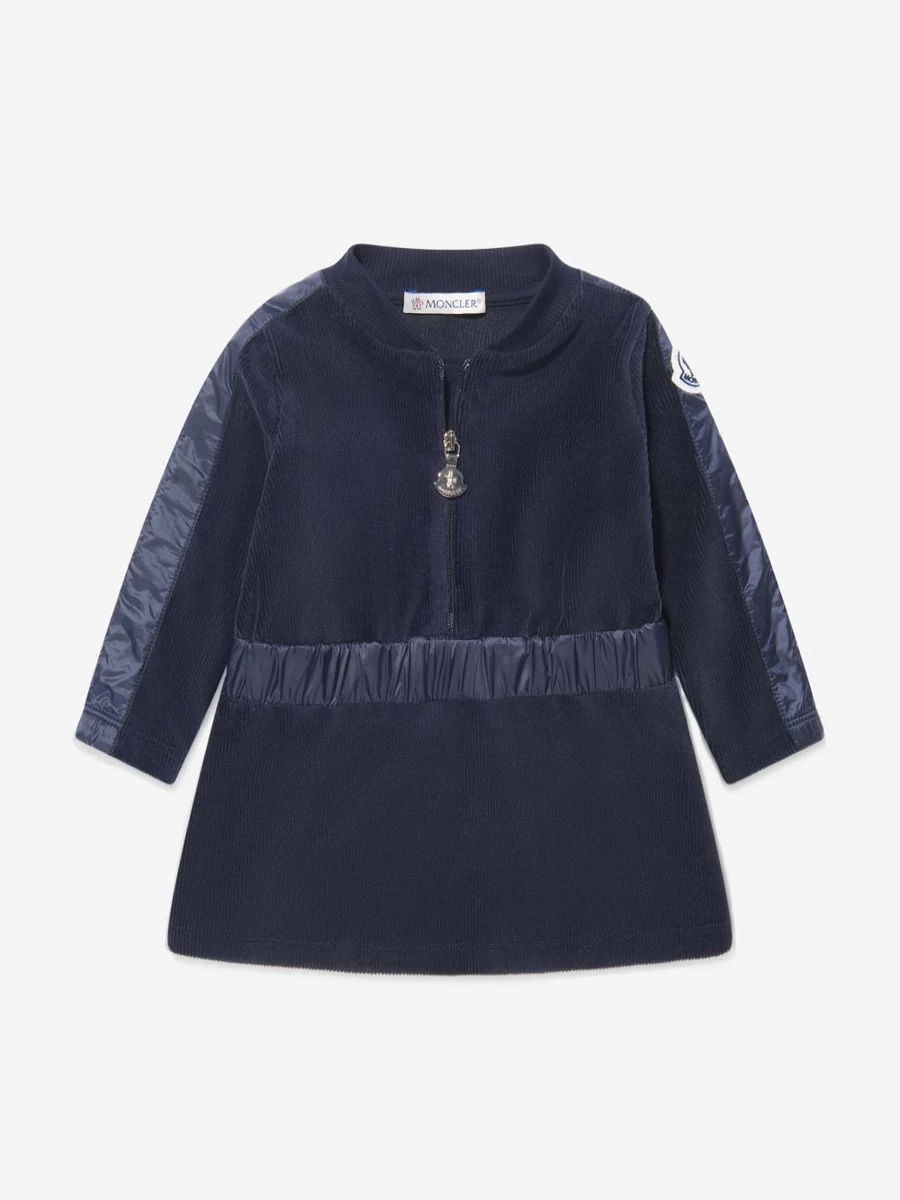 Moncler Enfant Baby Girls Velour Dress - Luxurious Toddler Velour Gown by Moncler for Infant & Newborn Fashion
