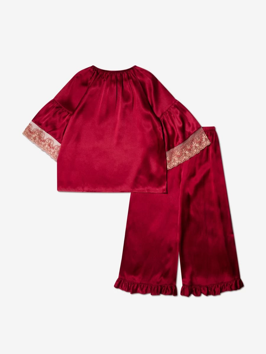 Amiki Children Girls Silk Leana Pajamas - Soft & Comfortable Sleepwear for Girls