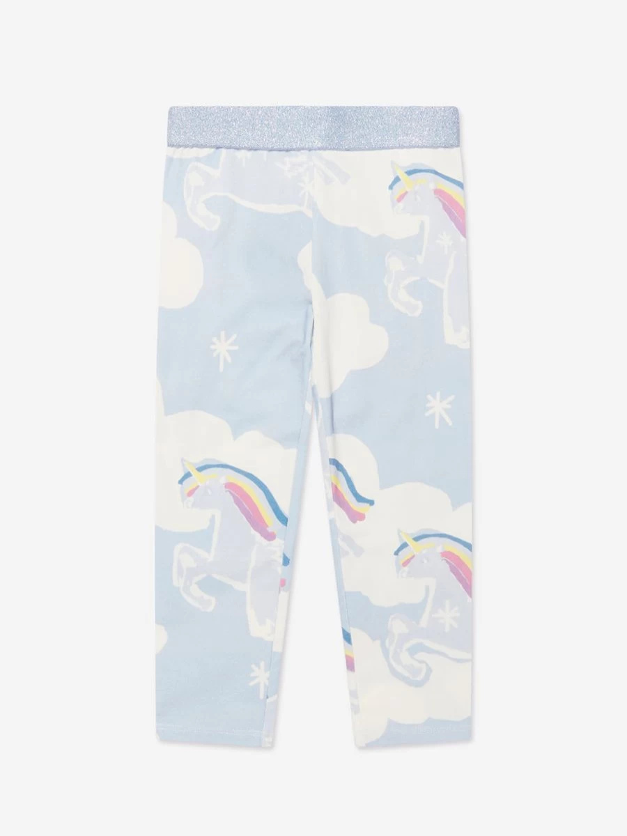 Stella McCartney Kids Girls' Blue Unicorn Print Leggings for Toddlers & Children