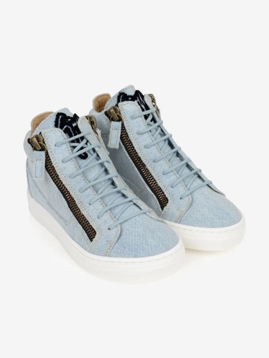 Giuseppe Junior Girls' Denim High Top Sneakers for Fashion and Comfort