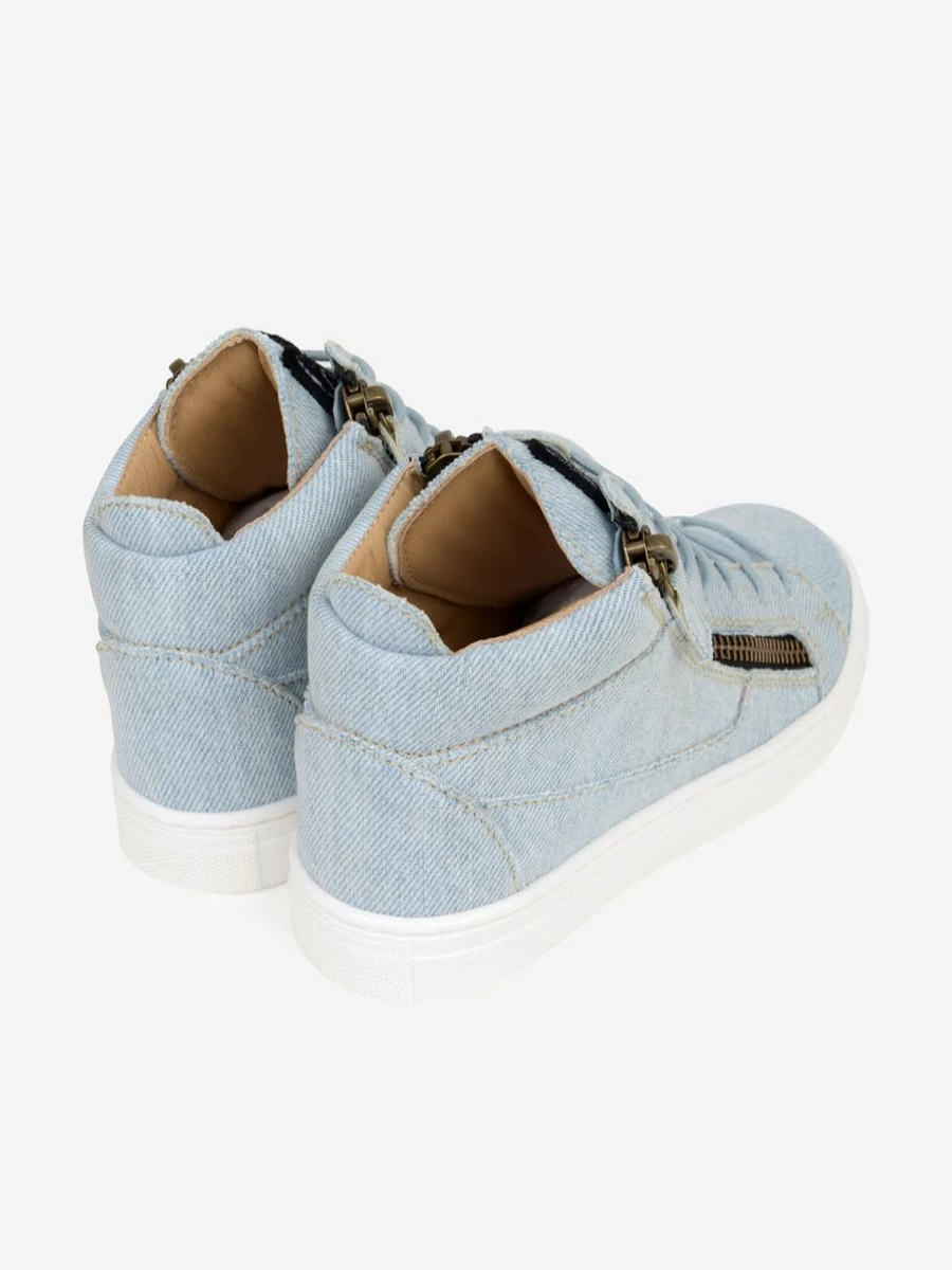 Giuseppe Junior Girls' Denim High Top Sneakers for Fashion and Comfort