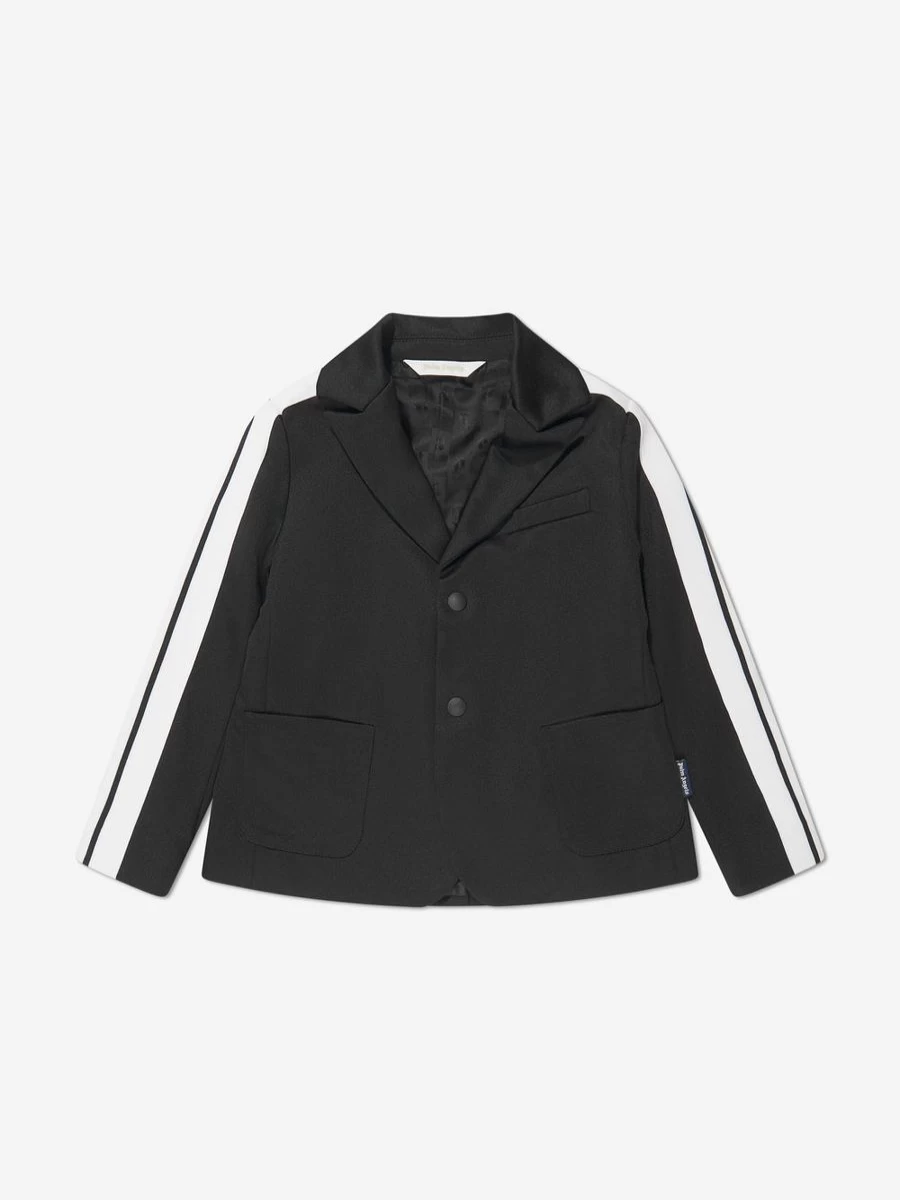 Palm Angels Boys Black Logo Track Blazer Jacket for Kids