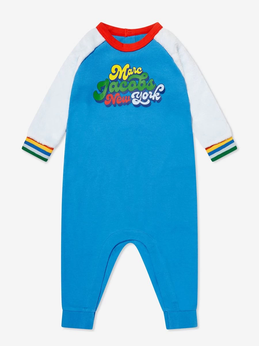 MARC JACOBS Baby Boys Blue Logo Romper - Stylish & Comfortable Outfit