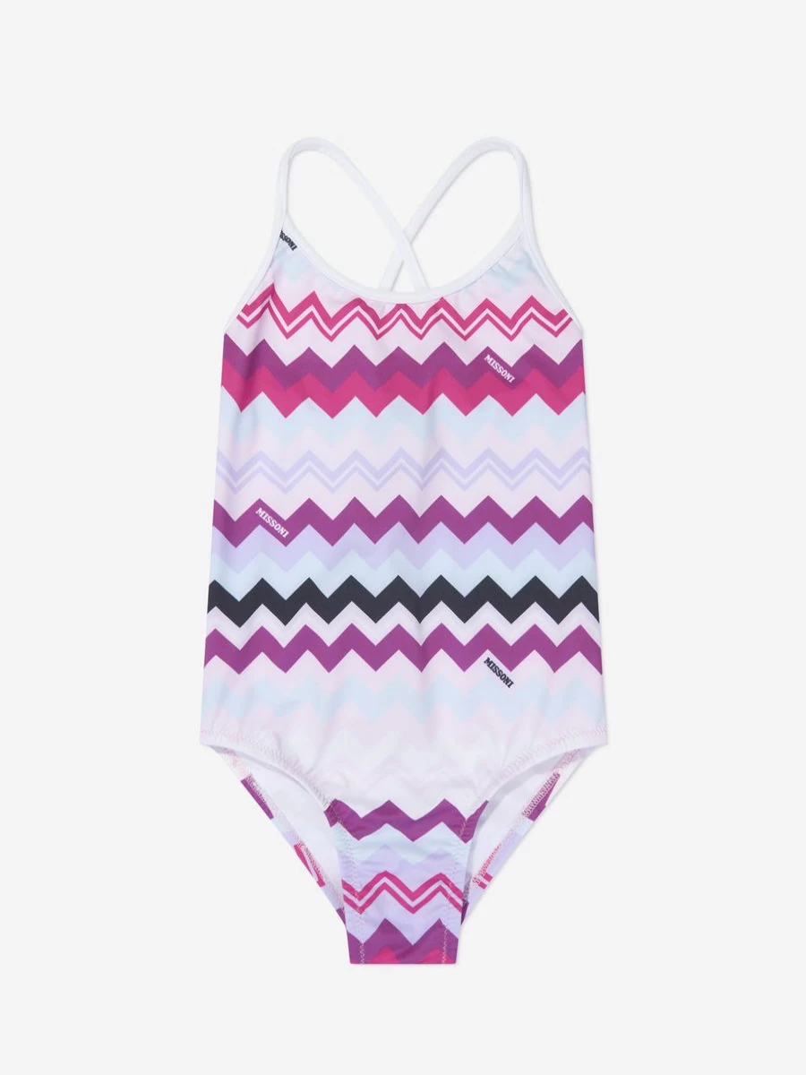 Missoni Teen Girls Pink Zigzag Print Swimsuit