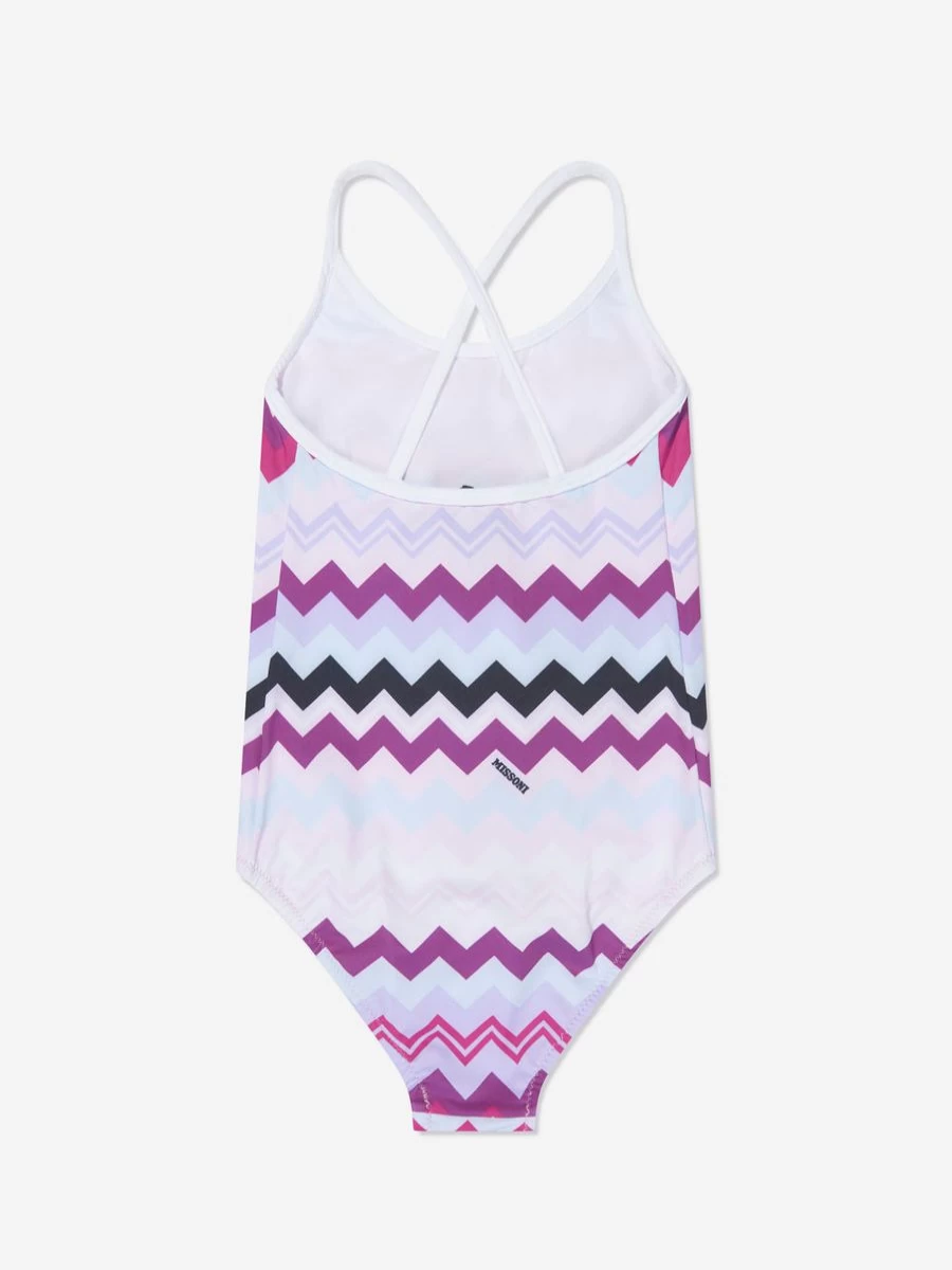 Missoni Teen Girls Pink Zigzag Print Swimsuit