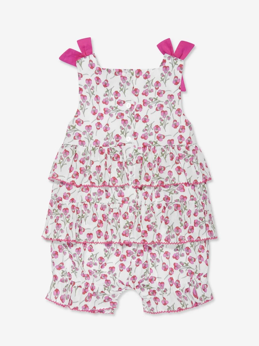 Patachou Baby Girls Pink Liberty Floral Spring Romper - Floral Print Outfit for Girls