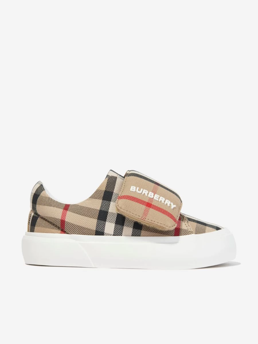 Burberry Kids Girls James Trainers in Beige Check - Archive Sneakers for Girls