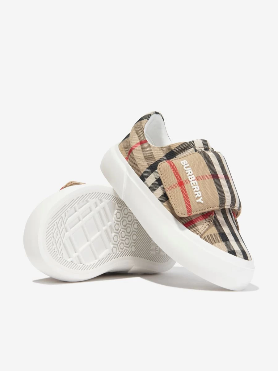 Burberry Kids Girls James Trainers in Beige Check - Archive Sneakers for Girls