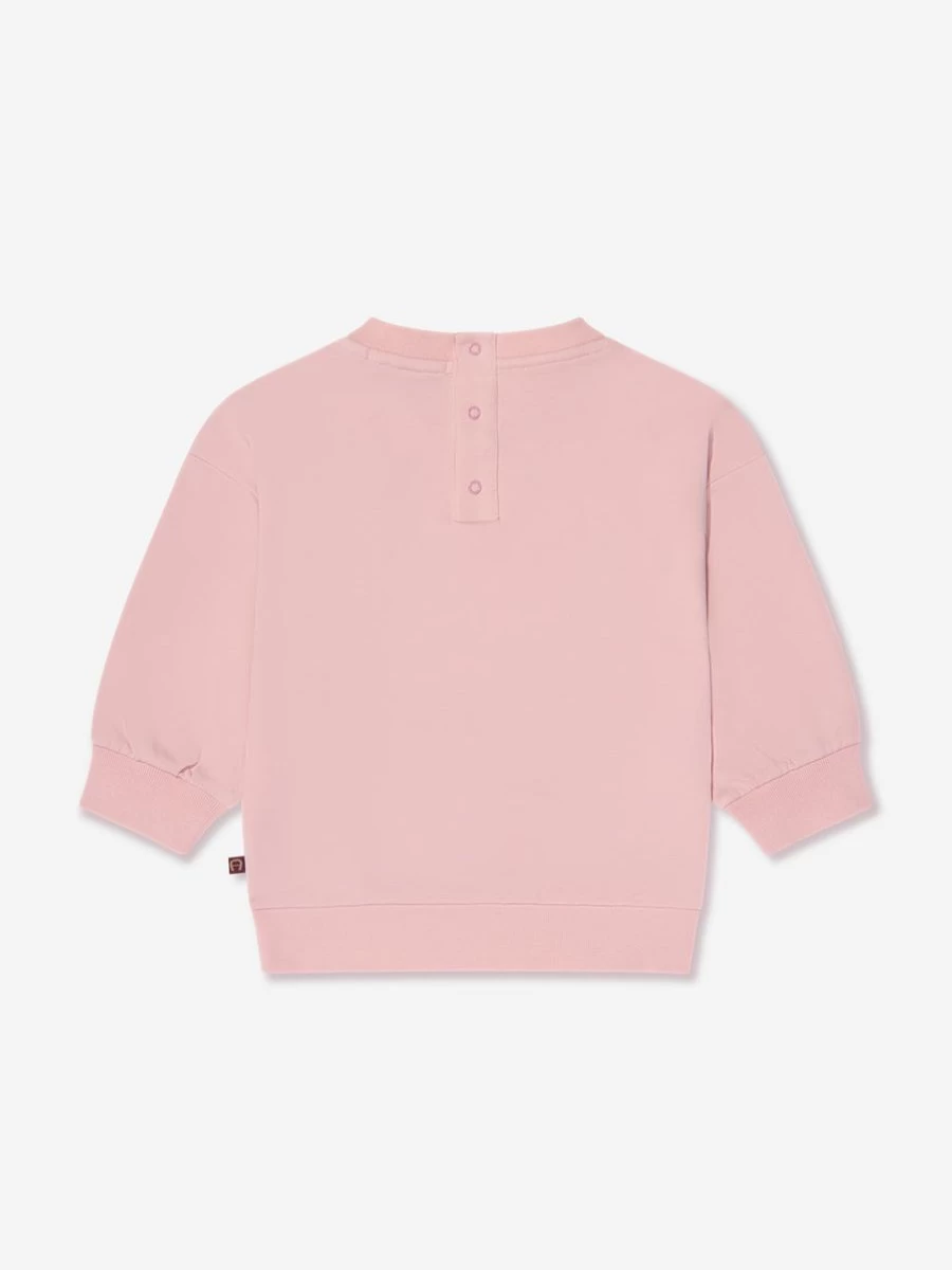 Aigner Baby Girls Pink Logo Sweatshirt | Soft Cotton Hoodie for Infants