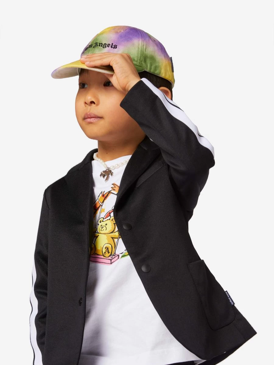 Palm Angels Teen Boys Black Logo Track Blazer Jacket