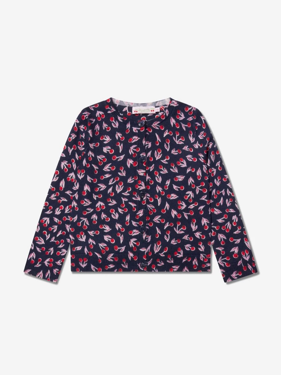 Bonpoint Girls Tyra Navy Wool Cardigan for Girls – Premium Knitwear