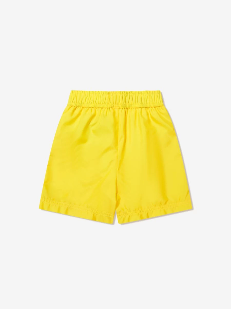 Moschino Kids Boys Yellow Teddy Bear Logo Swim Shorts for Summer Beach