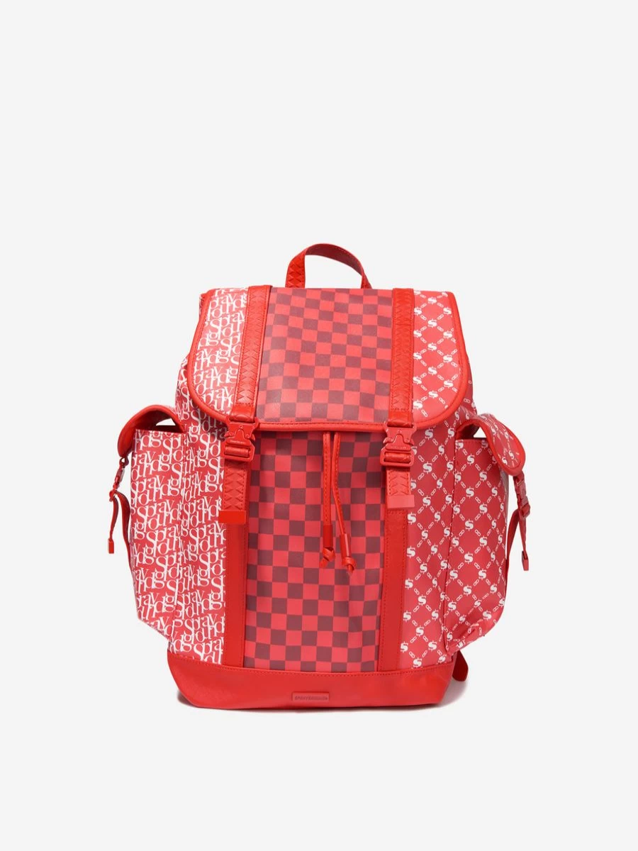 Sprayground Girls Tri Split Monte Carlo Backpack - Red Kids School Bag