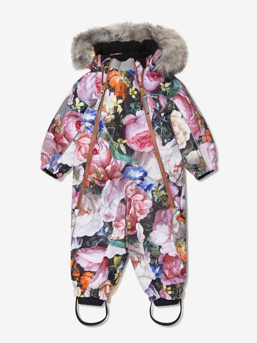 Molo Girls Floral Print Winter Snowsuit - Warm Cozy Outerwear for Baby & Toddler