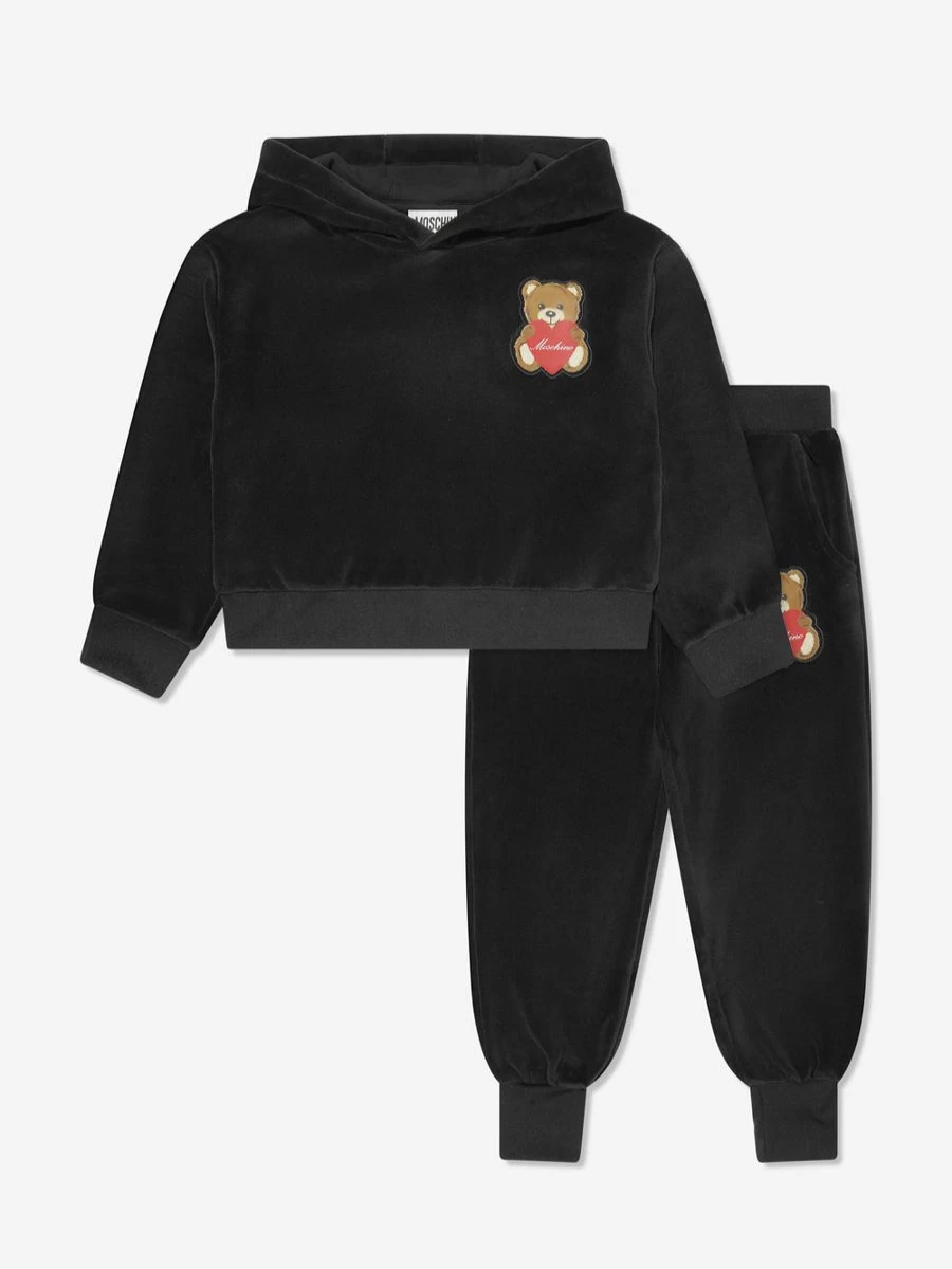 Moschino Kids Black Teddy Bear Tracksuit for Teen Girls