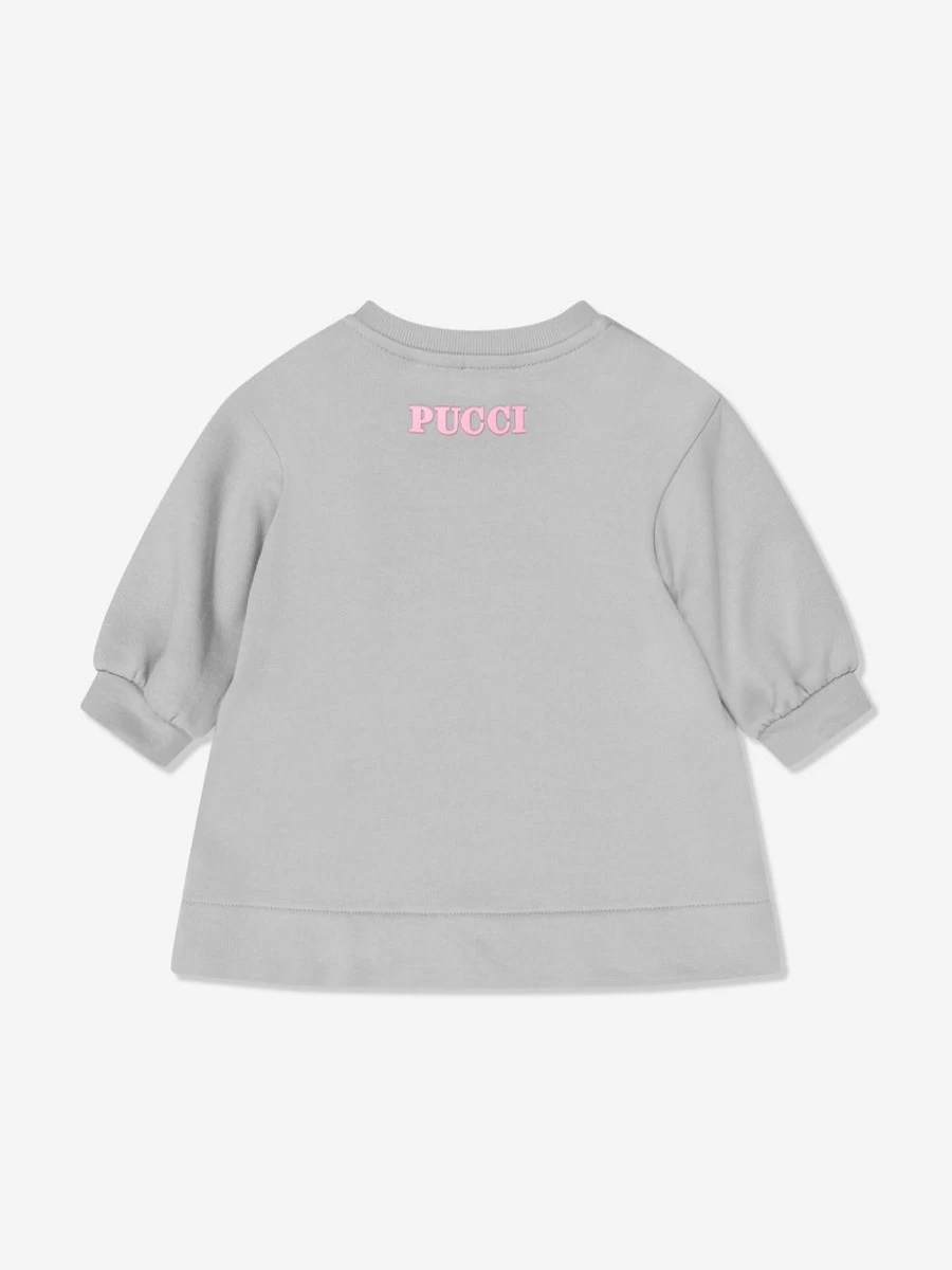 Emilio Pucci Baby Girls Grey Logo Sweater Dress