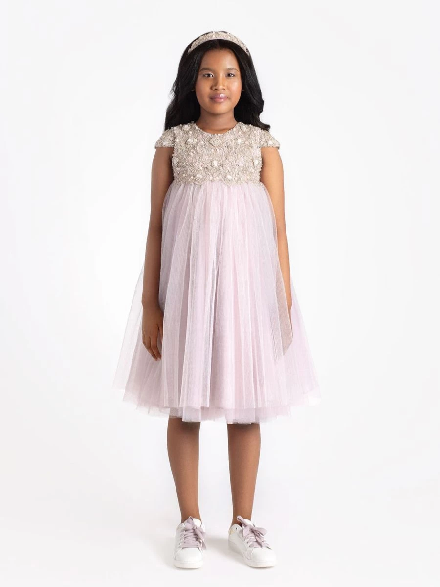 "Maison Ava Blush Sophia Dress for Teen Girls – Elegant & Stylish"