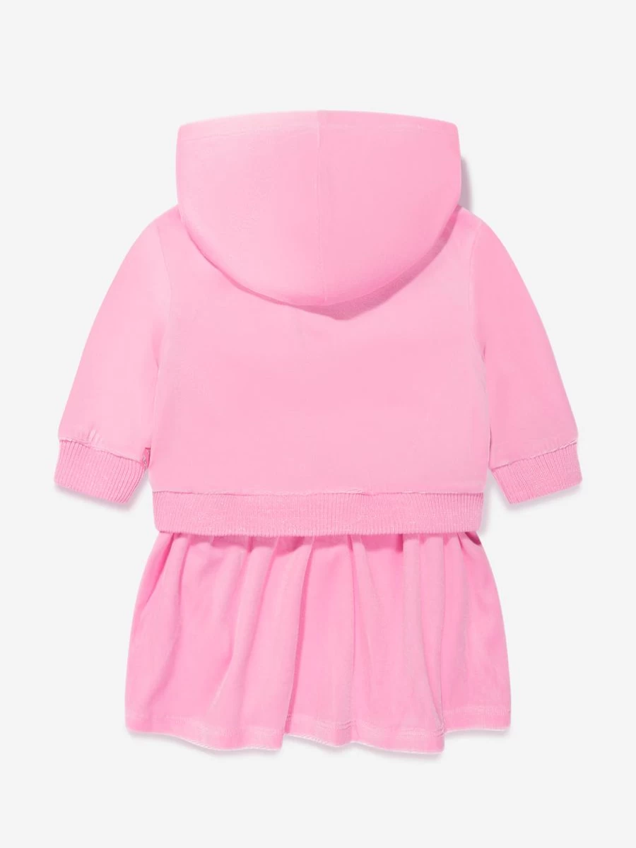 Billieblush Baby Girls Pink Hooded Dress - Soft Cotton Casual Outfit