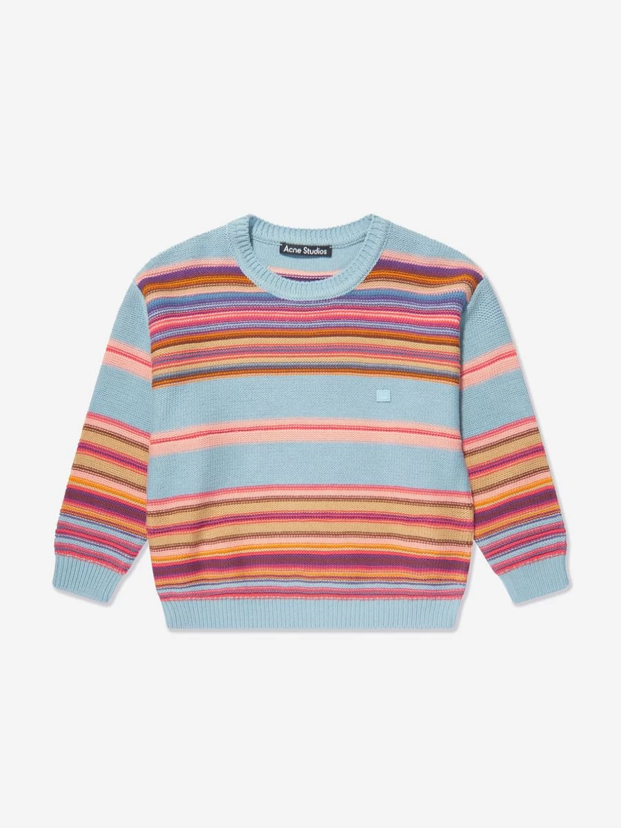 Acne Studios Boys Blue Striped Kids Jumper - Casual Cotton Sweater